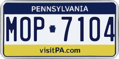 PA license plate MOP7104