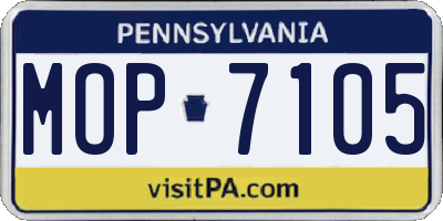 PA license plate MOP7105