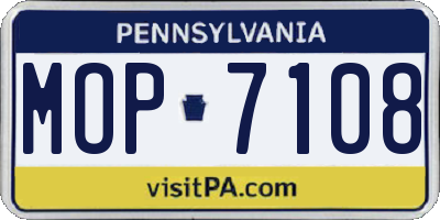 PA license plate MOP7108