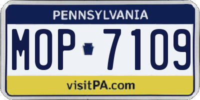 PA license plate MOP7109