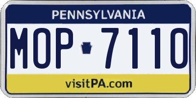 PA license plate MOP7110