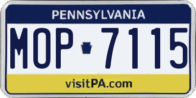 PA license plate MOP7115
