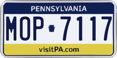 PA license plate MOP7117