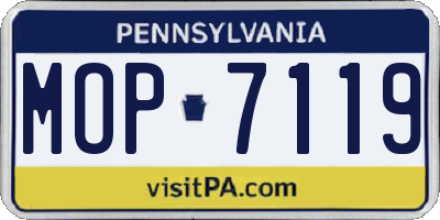 PA license plate MOP7119