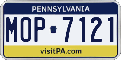PA license plate MOP7121