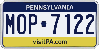PA license plate MOP7122