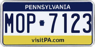 PA license plate MOP7123