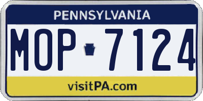 PA license plate MOP7124