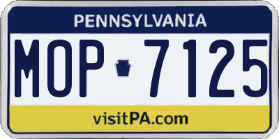 PA license plate MOP7125