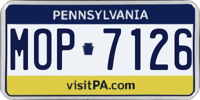 PA license plate MOP7126