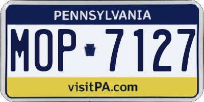 PA license plate MOP7127