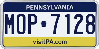 PA license plate MOP7128