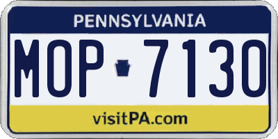 PA license plate MOP7130