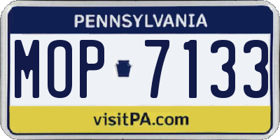 PA license plate MOP7133