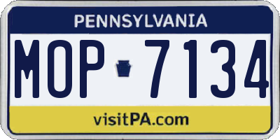 PA license plate MOP7134