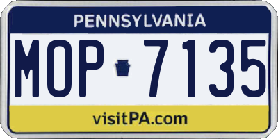 PA license plate MOP7135