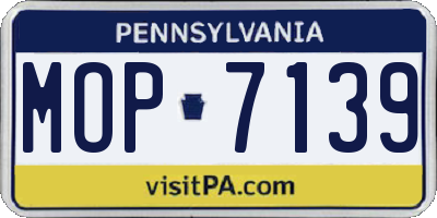 PA license plate MOP7139