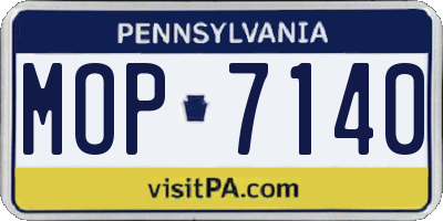 PA license plate MOP7140