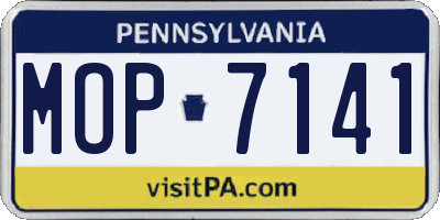 PA license plate MOP7141