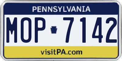 PA license plate MOP7142