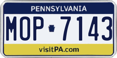 PA license plate MOP7143