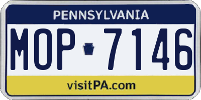 PA license plate MOP7146