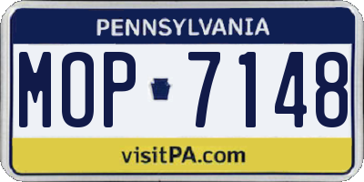 PA license plate MOP7148