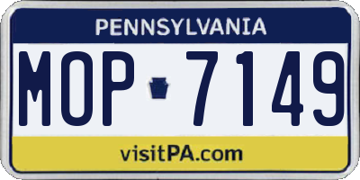 PA license plate MOP7149