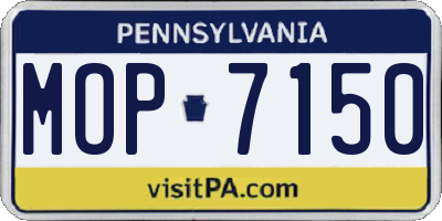 PA license plate MOP7150
