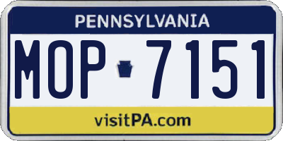 PA license plate MOP7151