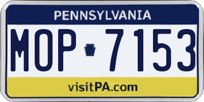 PA license plate MOP7153