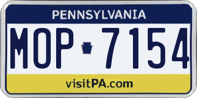 PA license plate MOP7154
