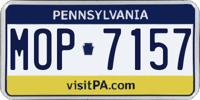 PA license plate MOP7157