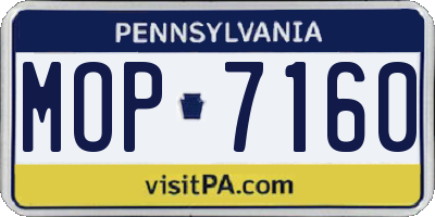 PA license plate MOP7160