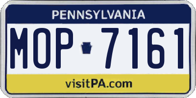 PA license plate MOP7161