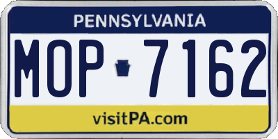 PA license plate MOP7162