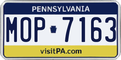PA license plate MOP7163