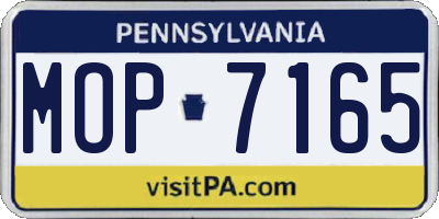 PA license plate MOP7165