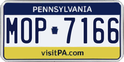 PA license plate MOP7166