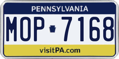 PA license plate MOP7168