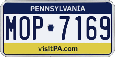 PA license plate MOP7169