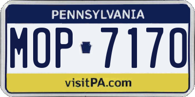 PA license plate MOP7170