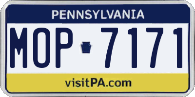 PA license plate MOP7171