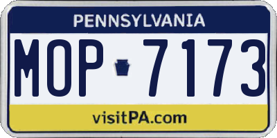 PA license plate MOP7173