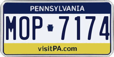 PA license plate MOP7174