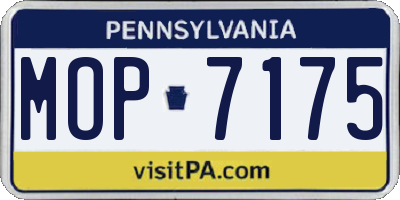 PA license plate MOP7175