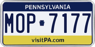 PA license plate MOP7177