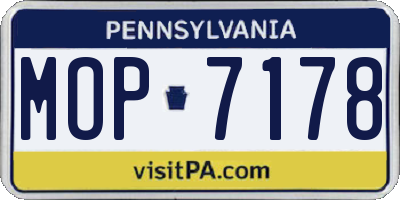 PA license plate MOP7178