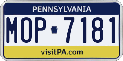 PA license plate MOP7181