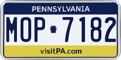 PA license plate MOP7182